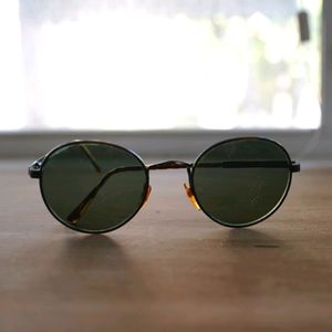 Round Metal Tinted Tortoiseshell Frame Sunglasses